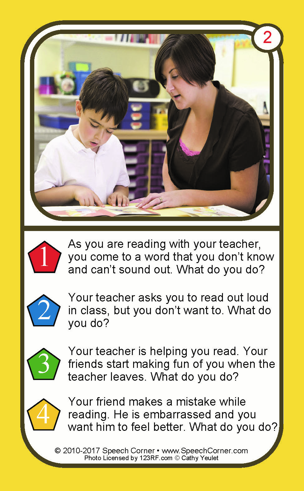 Social Situations At School Double Dice Deck Cards By Speech 
